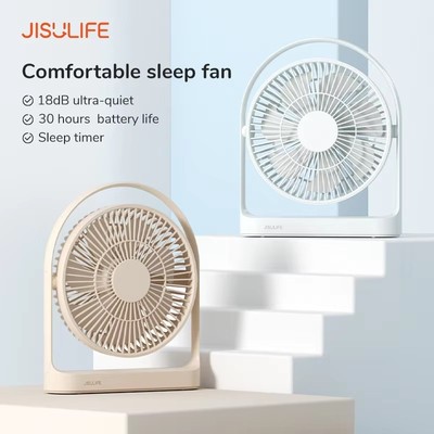 JISULIFE Desktop Fan Whisper Quiet 30H Max USB Rechargeable
