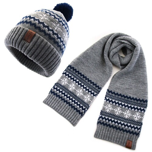 NOABAT儿童雪花帽子围巾2件套