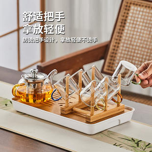 加厚耐热玻璃品茗杯子小茶杯带把杯功夫茶具喝茶耳杯茶碗家用套装