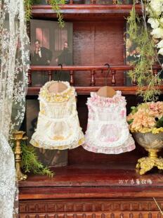 现货Wy古董玫瑰春夏薄款宠物连衣裙韩系小型犬马尔济斯西施约克夏
