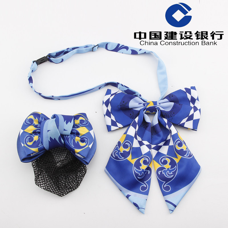 中國建設銀行領結蝴蝶結建行領花絲巾 建行女士新款頭花 物業服務在類目 服飾配件/皮帶/帽子/圍巾, 領部配件, 領結中 - 來自Buy2taobao.com提供專業的淘寶代購服務