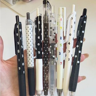 日本KOKUYO国誉sousou中性笔联名三菱笔学生用黑白杆波点刷题笔