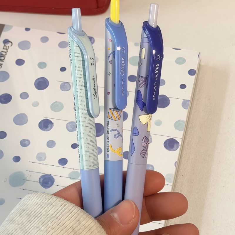 蓝色系日本KOKUYO国誉OB1TOY按动熊猫中性笔加藤木刷题速干水笔