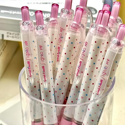日本uniball三菱波点中性笔umn138限定款按动式signo学生用签字笔