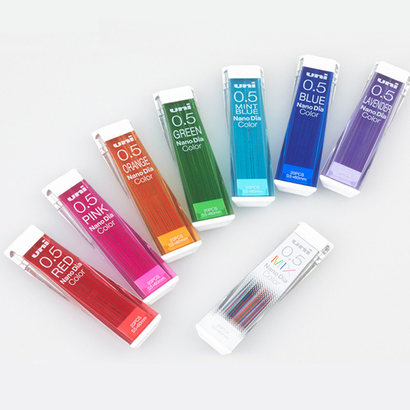 일본 UNI 미쓰비시 색심 202NDC 컬러풀 나노심 연필심 삼각형 컬러심 혼합색
