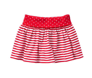 女童条纹半裙 美国正品 红白可爱系列 Gymboree金宝贝 4T现货