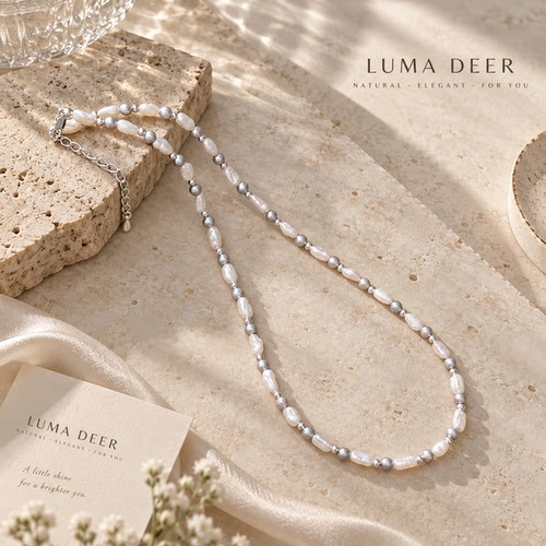 LUMA DEER天然淡水珍珠项链女款轻奢小众锁骨链新款爆款礼物叠戴