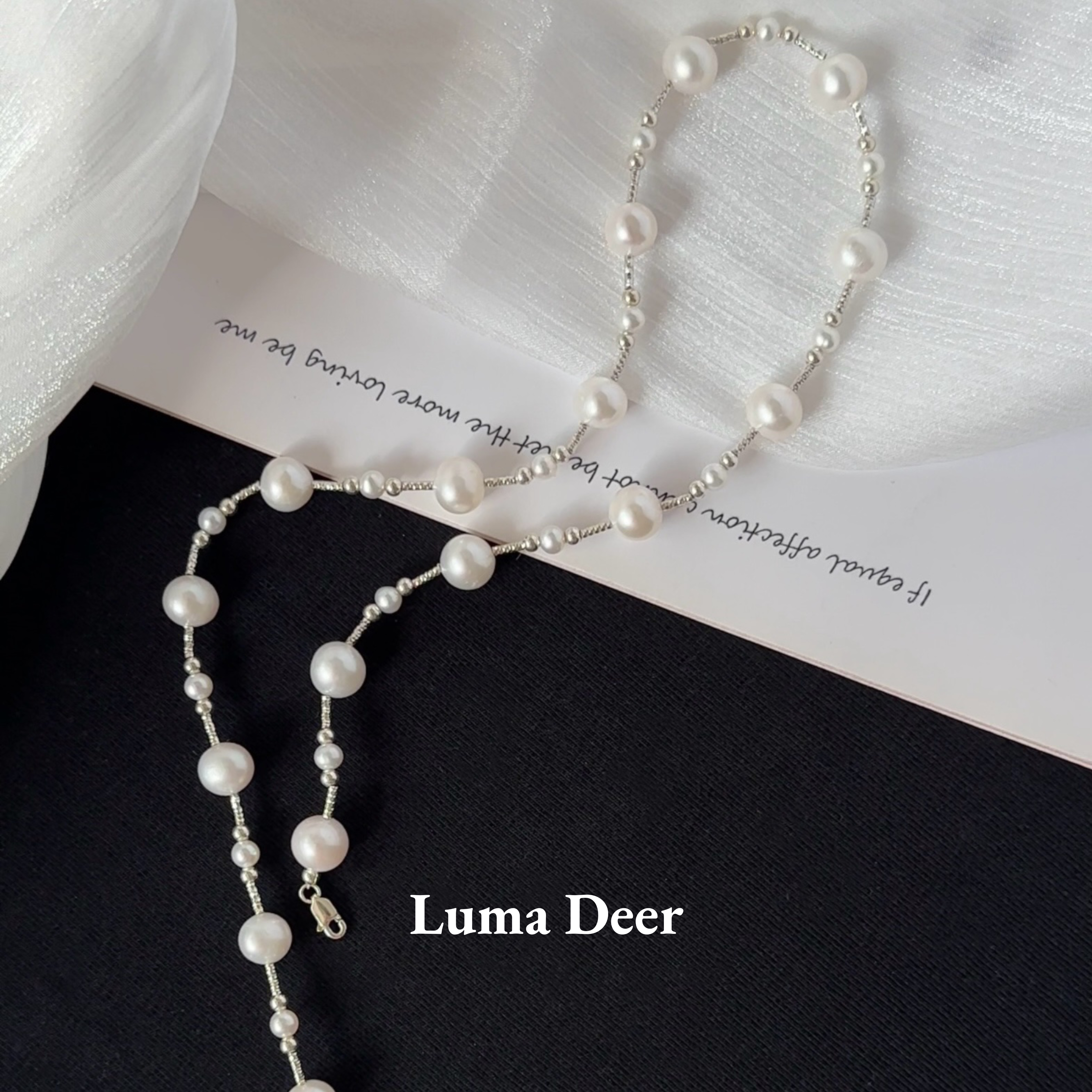 天然淡水珍珠s925碎银子项链