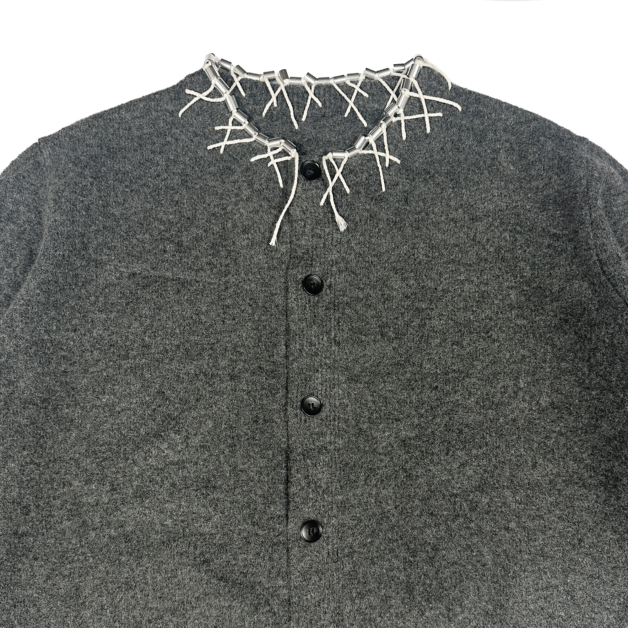 PAGE10手工缝制老钱风无领开衫