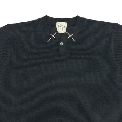 自主手缝十字金属架亨利领T恤