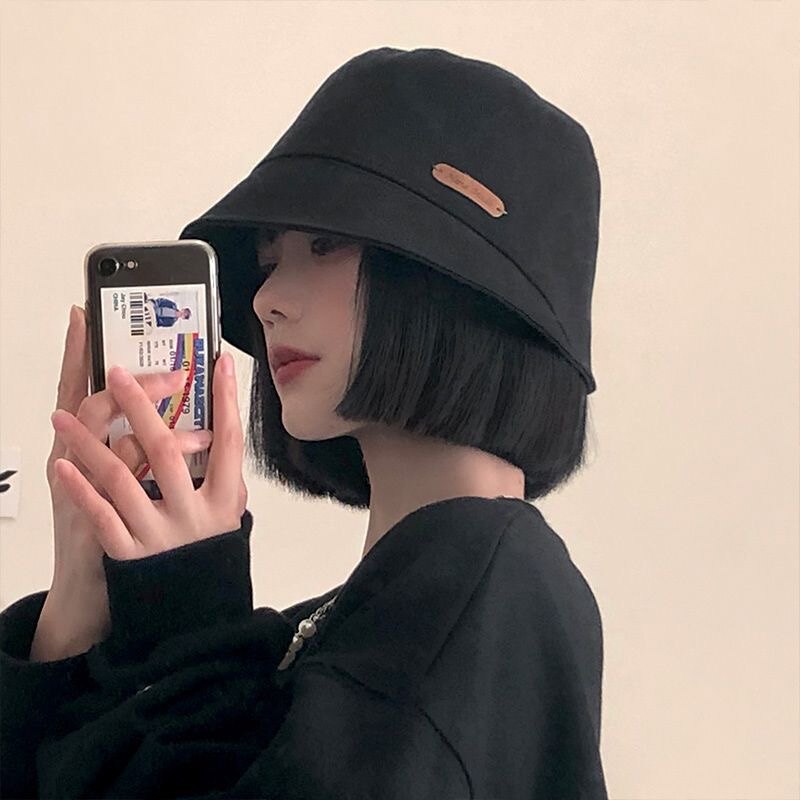 帽子假发女短发长直发夏季简约时日常整顶假发