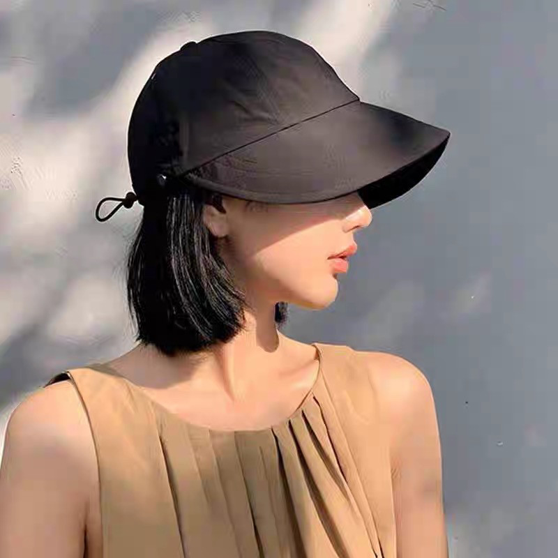 假发一体帽子渔夫帽女夏季薄款遮阳防晒帽显脸小卷边盆帽假发帽图片