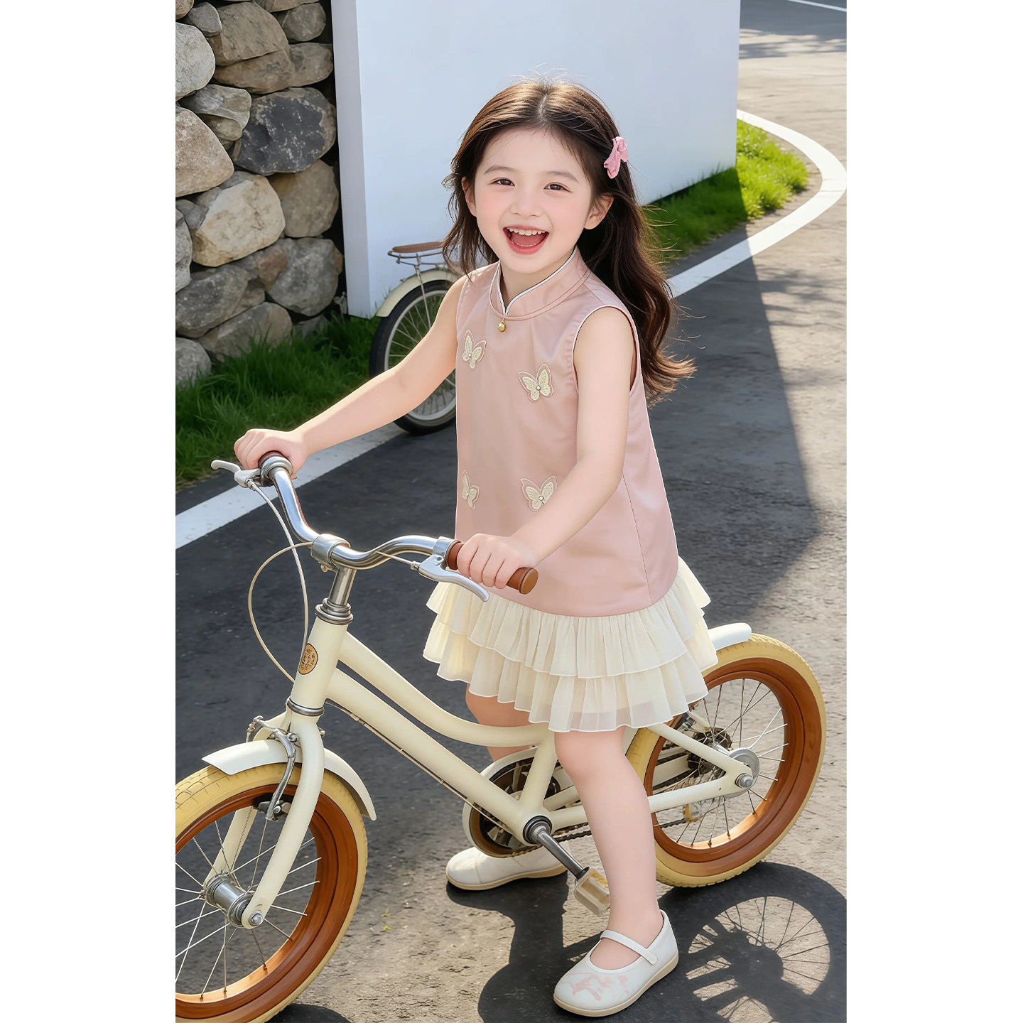 民族风新中式连衣裙女童旗袍夏季