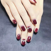 指甲贴片穿戴美甲成品新款 秋冬款 美甲穿戴甲结婚新娘红色美甲片