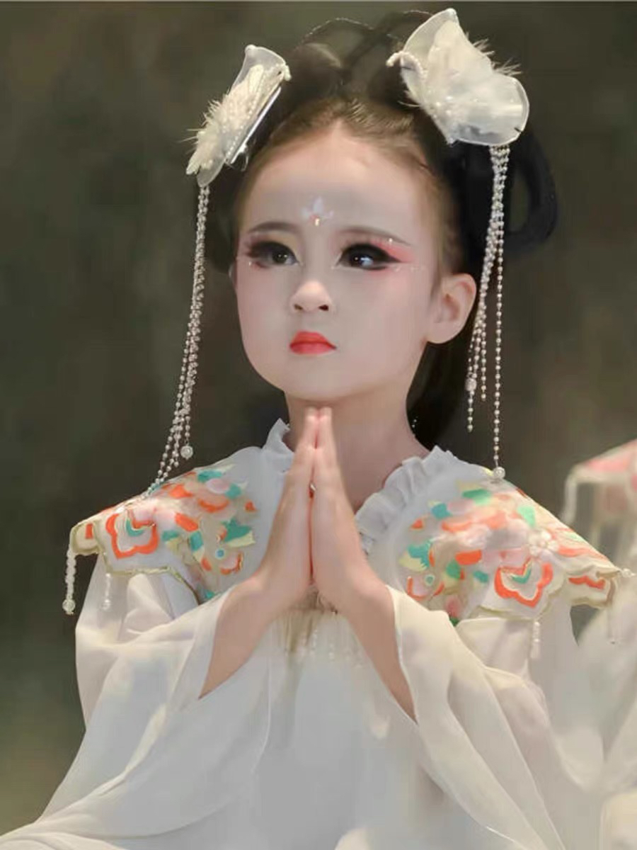 汉服儿童古典舞蹈服装求点化白娘子演出服青山城下白素贞小童表演
