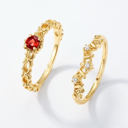 诗嘉熙宝925纯银石榴石戒指