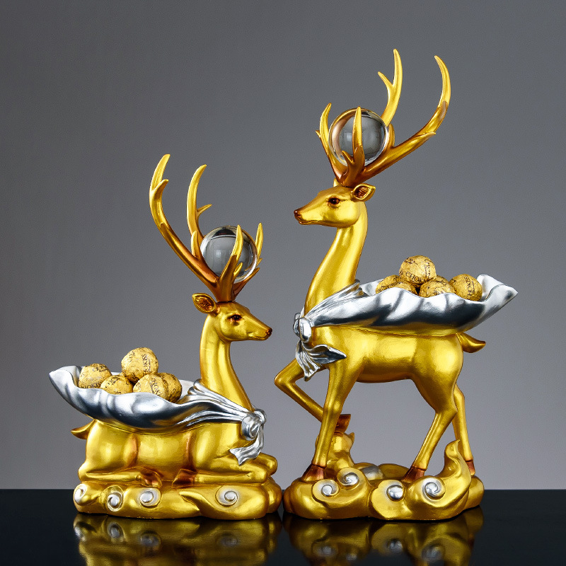 鹿摆件酒柜装饰品搬家礼物乔迁新居礼品新房乔迁之喜送礼实用水晶