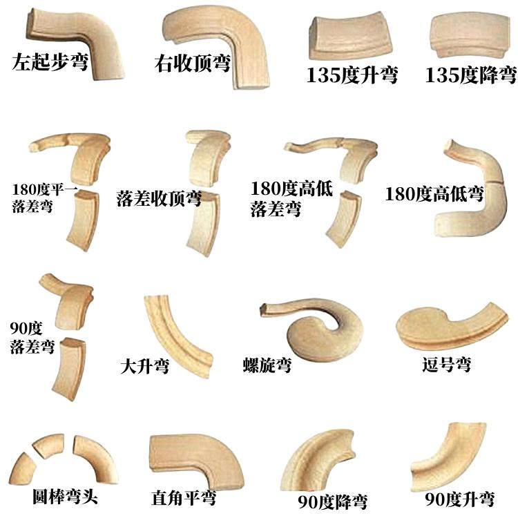 实木弯头异形弯头橡胶木榉木红橡图片
