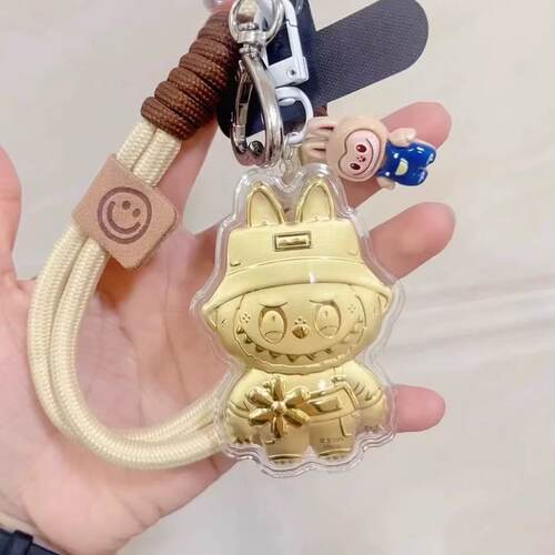 拉布布棕绳挂件可爱卡通滑稽精致手机包包labubu挂件