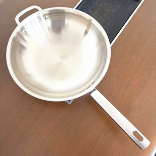 【传家锅】清仓304不锈钢炒锅哑光拉丝高端电磁炉燃气通用炒菜锅