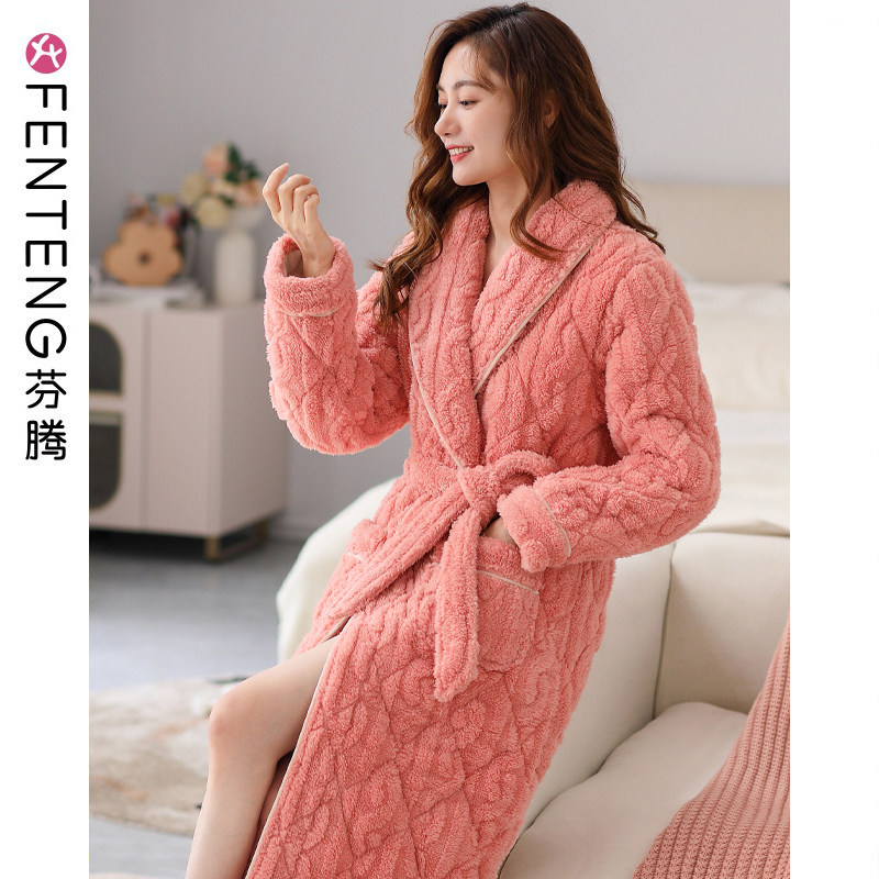 芬腾【三层加厚夹棉】睡衣女秋冬季保暖冬天长款睡袍家居服浴袍高性价比高么？