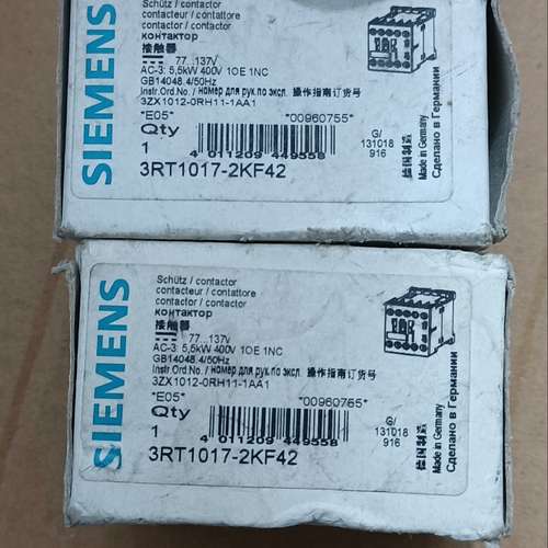 交流接触器3RT1017-2KF42，库存余料