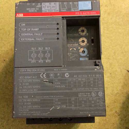 ABB软起动器，PSS 44／76-500L，（