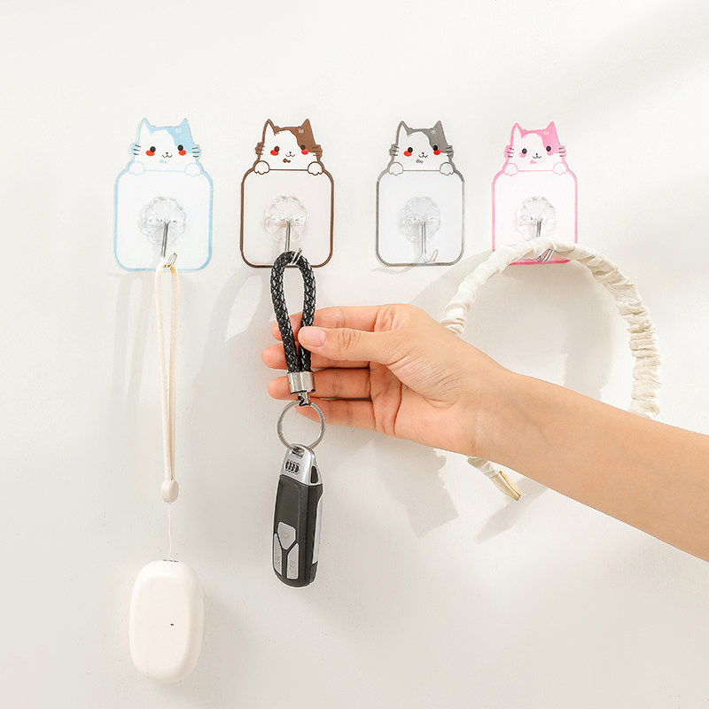 强力粘勾透明无痕挂钩墙壁免打孔承重粘钩门后墙面厨房自粘贴吊钩