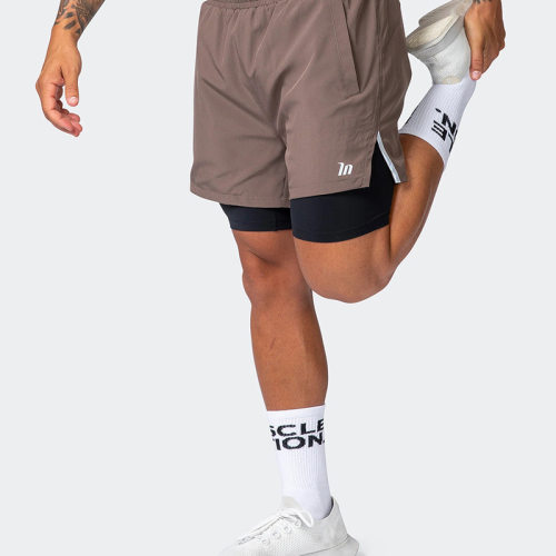 2022 sport 2 in 1 double deck sport shorts men running pants