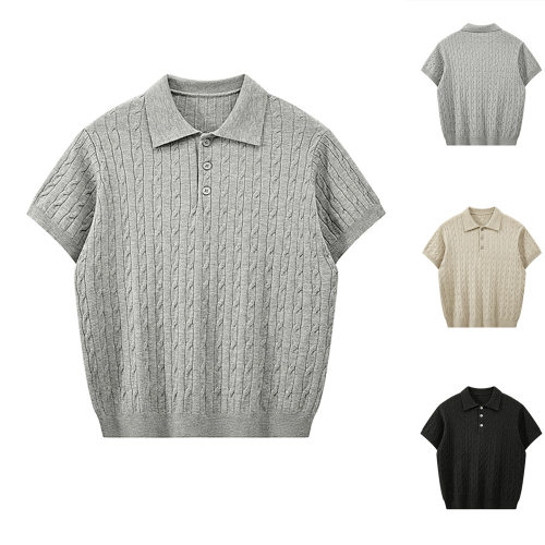 2026 Men's polo shirt knitted shirt short sleeved T-shirt