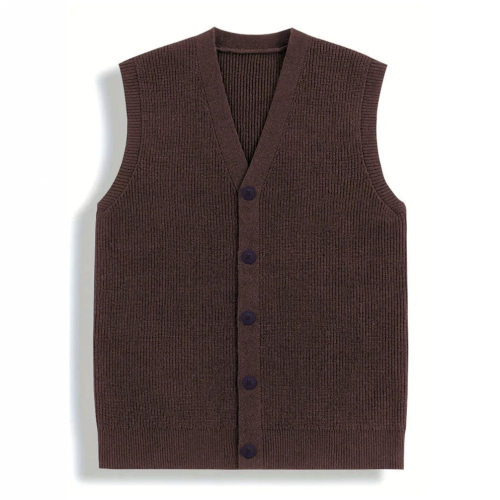 Men's knitted vest cardigan sleeveless sweater autumn vest