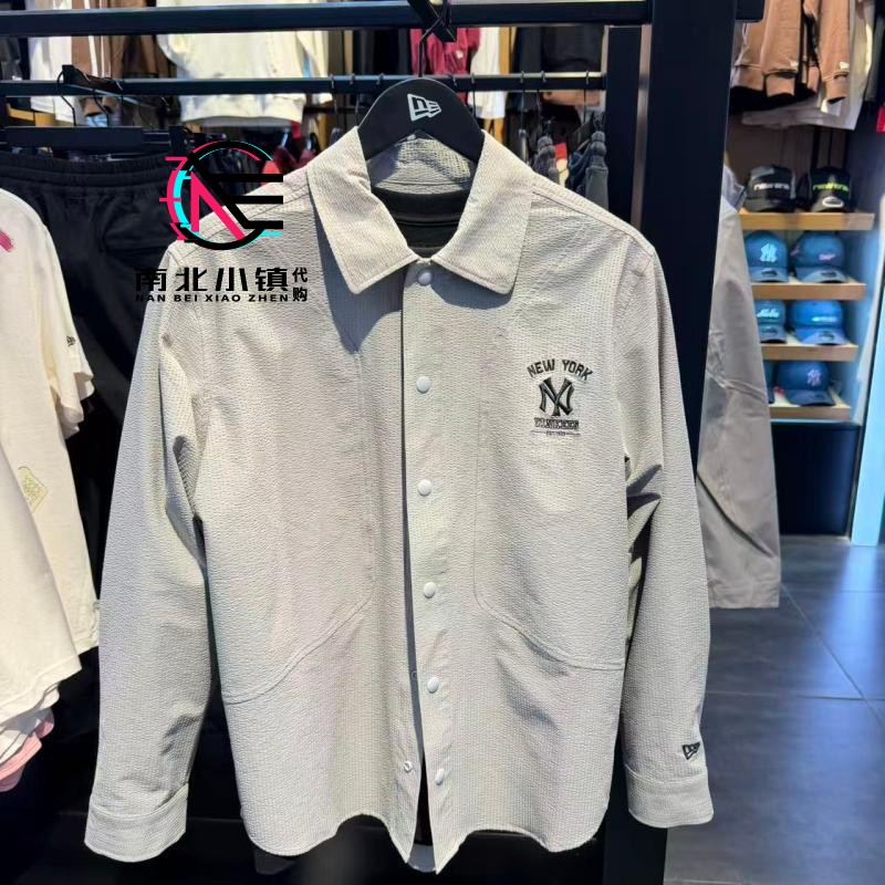 Newera翻领长袖泡泡纱衬衫