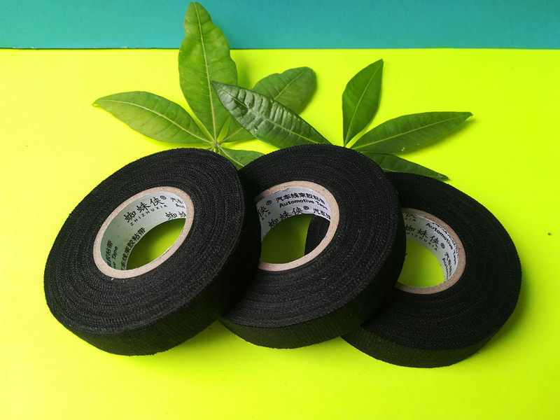 10卷包邮汽车绒布胶带蜘蛛侠线束带耐高温降噪绝缘电工黑色胶布