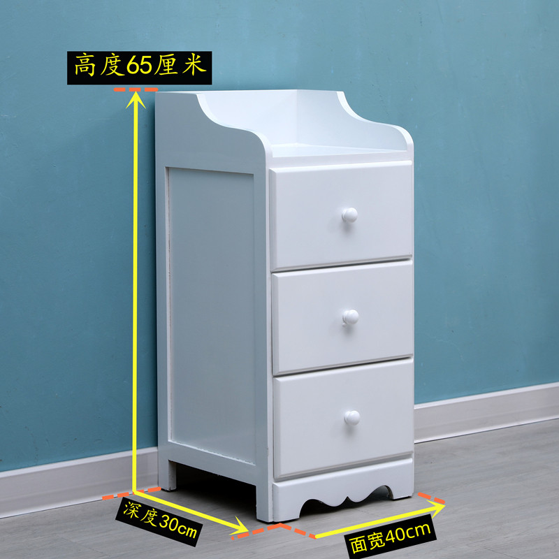 40公分韩式白色抽屉式收纳柜客厅家用多层置物柜床头柜高65cm