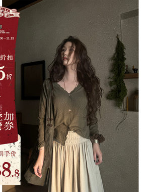 复古针织开衫夏季防晒长袖针织衫