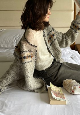 半高领打底针织毛衣复古