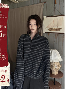 jmwomen简约慵懒感绒毛刺绣卫衣