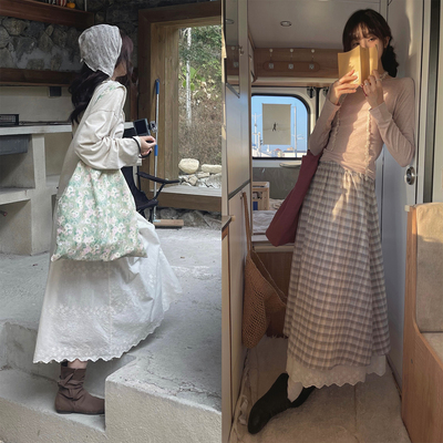 JMWOMEN双面穿蕾丝半身裙