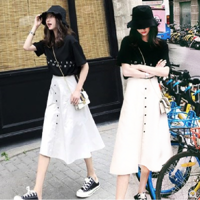 Summer new style women's Retro loose fashion skirt suit women's Korean version net red suit skirt two piece set