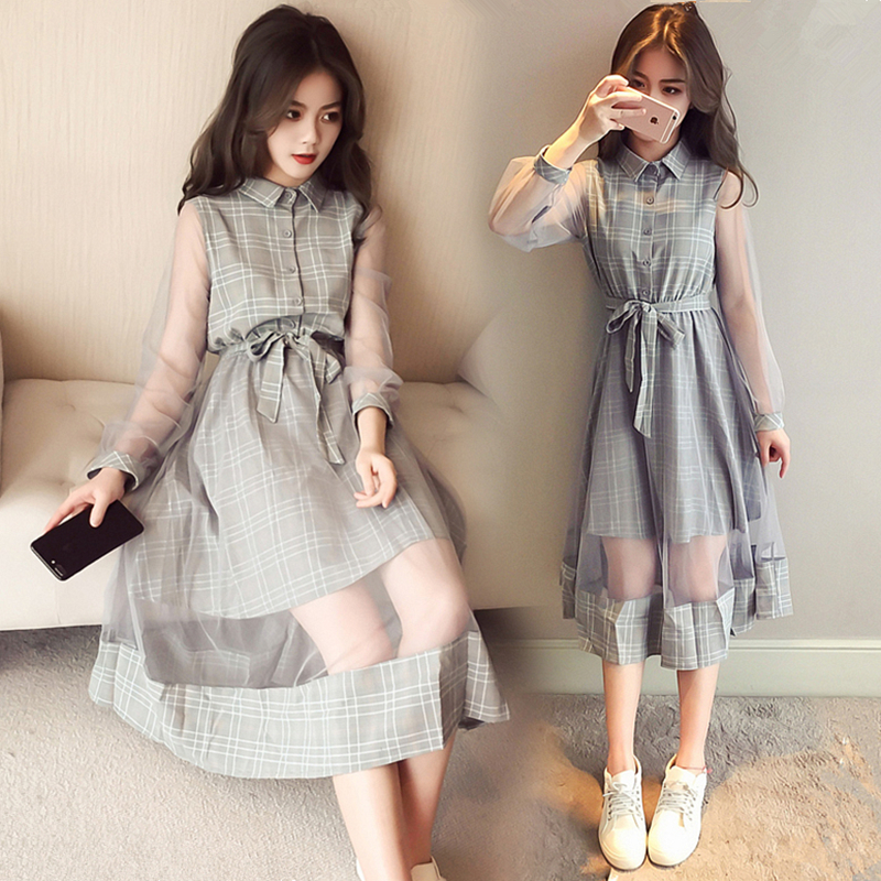 Autumn and winter is very fairy retro little fresh French minority dress baby dress pastoral long skirt over the knee female