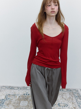 Monday JA 微透天丝羊毛衫软糯长袖针织衫女冬修身内搭打底衫上衣