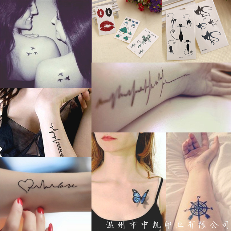 韩国 仿真 可爱 英文字母手指性感纹身贴纸 纹身贴防水 女 持久