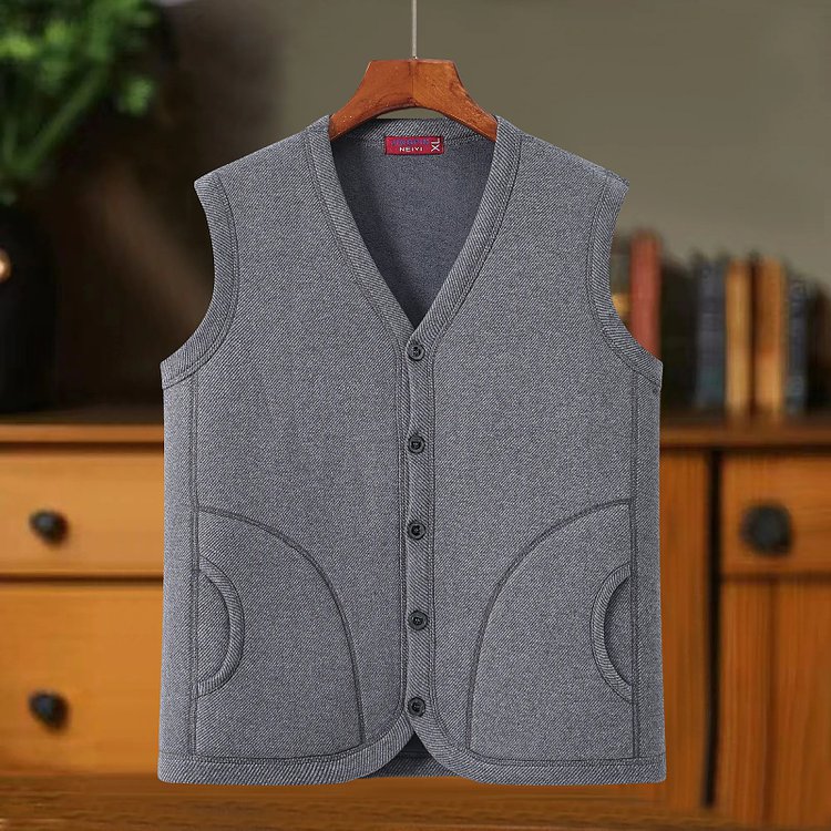 直播间同款爸爸装中老年人秋冬装男士保暖加绒加厚背心大码马夹