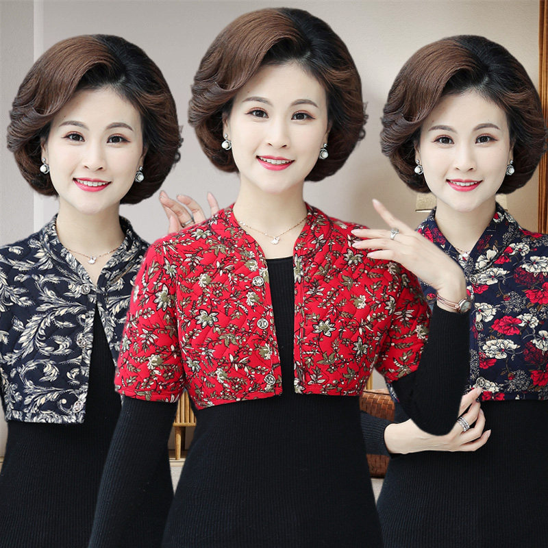 女装护颈椎加厚背心防寒睡觉加绒棉中老年中袖驼绒妈妈坎肩护肩小