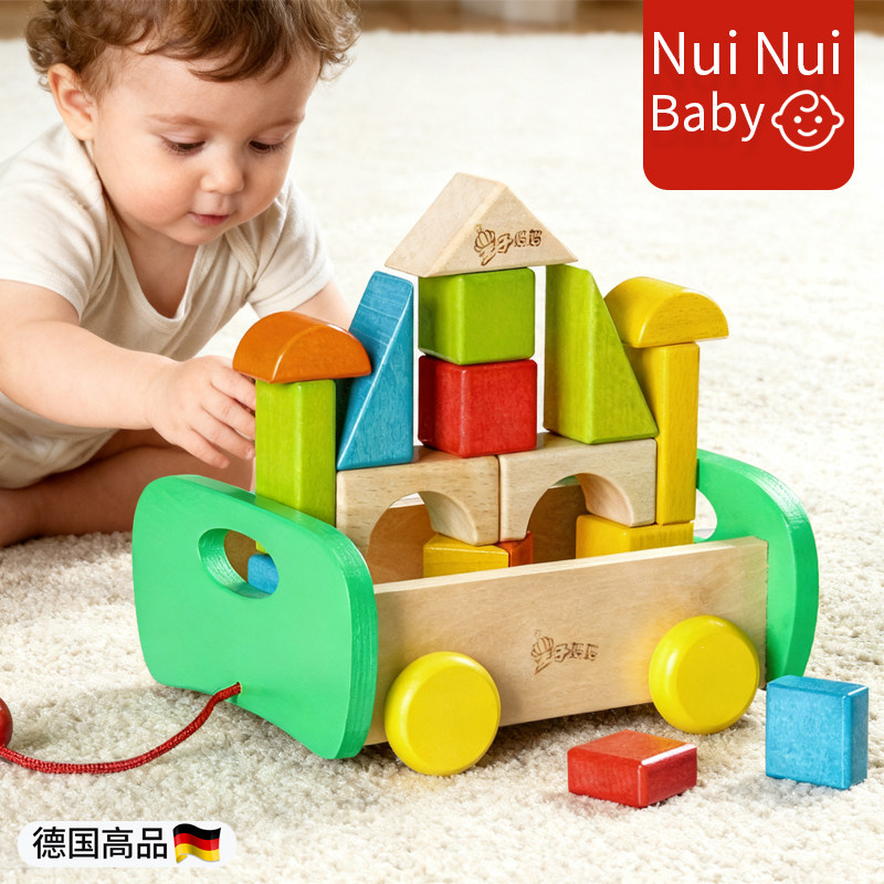 儿童益智拼装积木一岁宝宝婴儿6个月2男孩女孩大颗粒早教木头玩具