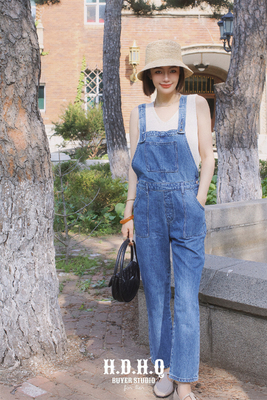 H.D.H.Q【Black Label】黑标系列-vintage法式连体背带牛仔裤
