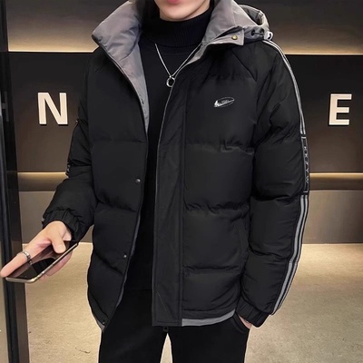 耐克顿男士冬季连帽短款羽绒棉服