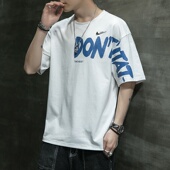 男士 五分袖 纯棉短袖 印花宽松百搭薄款 t恤青年潮流时尚 耐克顿夏季