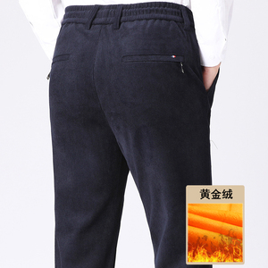 主推大爆版9811/商务裤加绒加厚中老年高腰松紧腰灯芯绒爸爸图片