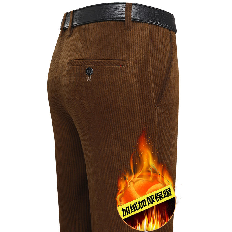 主推！602/P50商务男裤冬季加绒加厚灯芯绒长裤男爸爸宽松休闲裤，男装休闲裤，星座1216（原钱塘722）